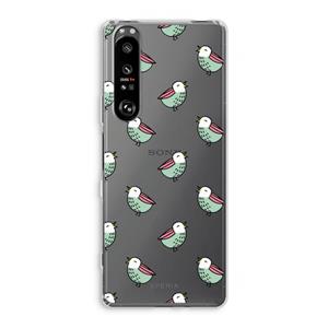 CaseCompany Vogeltjes: Sony Xperia 1 III Transparant Hoesje