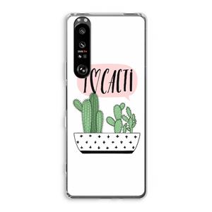 CaseCompany I love cacti: Sony Xperia 1 III Transparant Hoesje