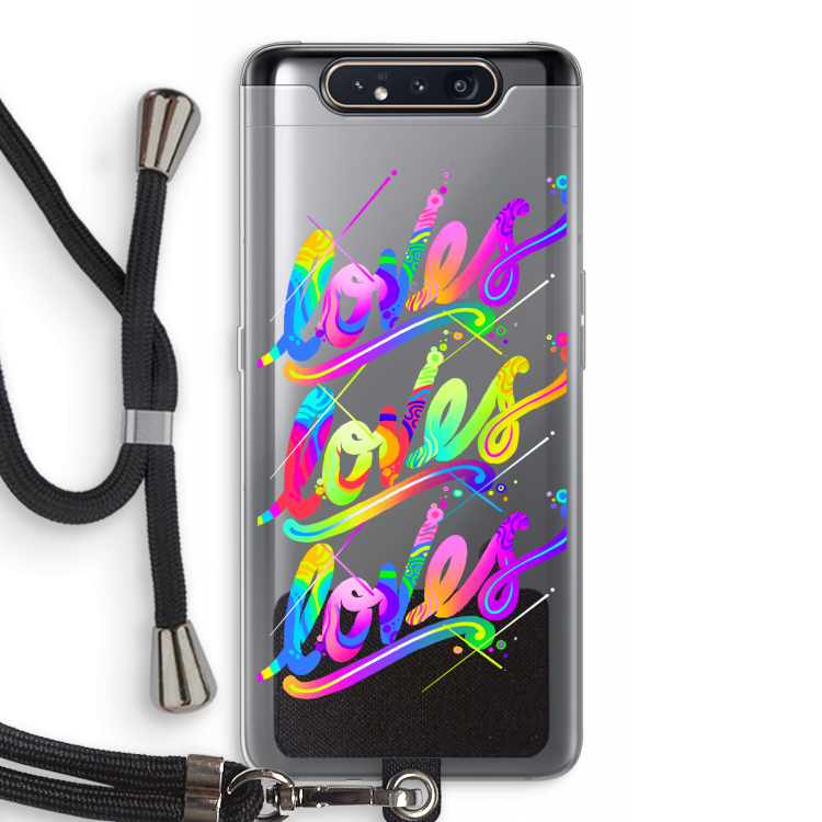 CaseCompany Loves: Samsung Galaxy A80 Transparant Hoesje met koord