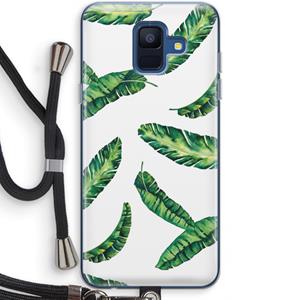 CaseCompany Lange bladeren: Samsung Galaxy A6 (2018) Transparant Hoesje met koord
