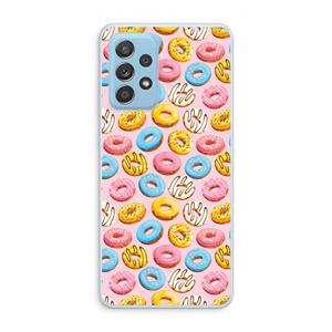 CaseCompany Pink donuts: Samsung Galaxy A73 Transparant Hoesje