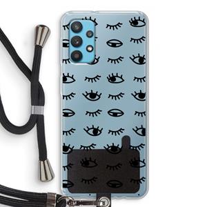CaseCompany Eye pattern #2: Samsung Galaxy A32 4G Transparant Hoesje met koord