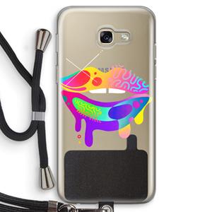 CaseCompany Lip Palette: Samsung Galaxy A5 (2017) Transparant Hoesje met koord