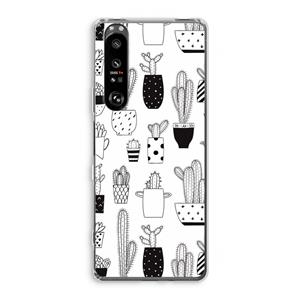 CaseCompany Cactusmotief: Sony Xperia 1 III Transparant Hoesje