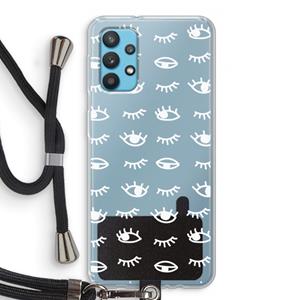 CaseCompany Eye pattern #3: Samsung Galaxy A32 4G Transparant Hoesje met koord
