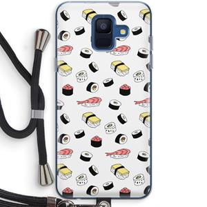 CaseCompany Sushi time: Samsung Galaxy A6 (2018) Transparant Hoesje met koord