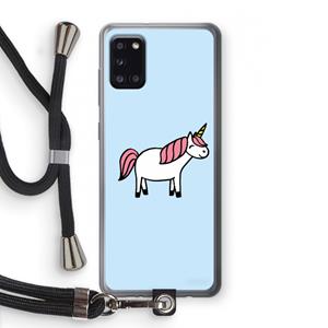 CaseCompany Eenhoorn: Samsung Galaxy A31 Transparant Hoesje met koord