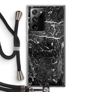 CaseCompany Zwart marmer: Samsung Galaxy Note 20 Ultra / Note 20 Ultra 5G Transparant Hoesje met koord