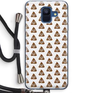 CaseCompany Poop emoji: Samsung Galaxy A6 (2018) Transparant Hoesje met koord