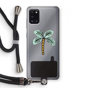 CaseCompany Palmboom: Samsung Galaxy A31 Transparant Hoesje met koord