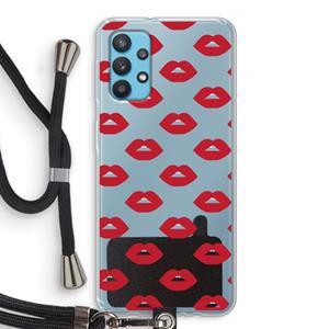 CaseCompany Lips: Samsung Galaxy A32 4G Transparant Hoesje met koord
