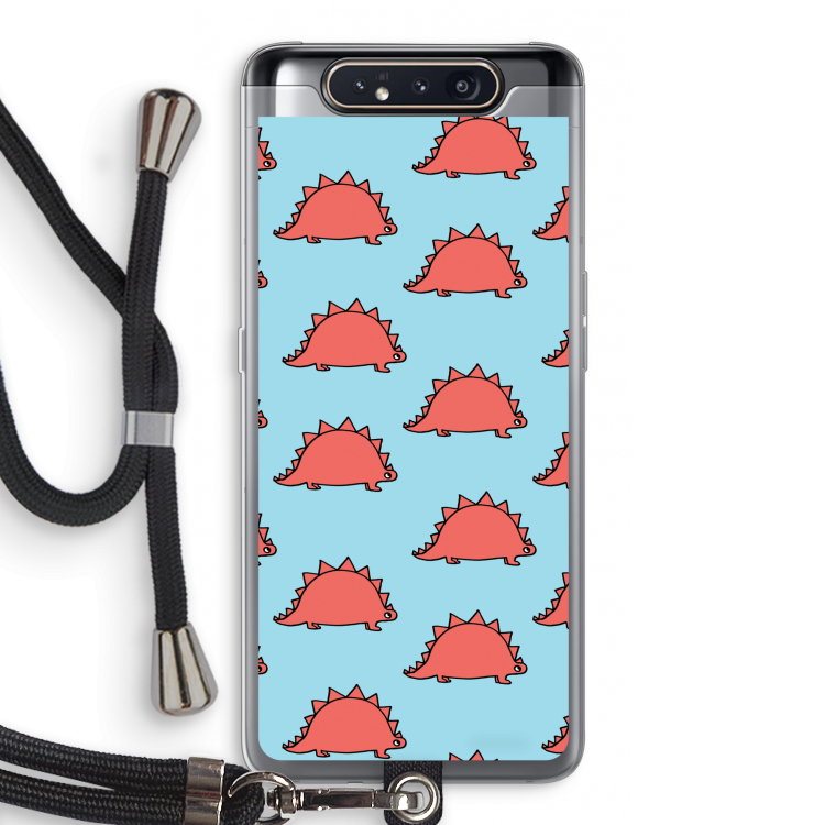 CaseCompany Dinosawrr: Samsung Galaxy A80 Transparant Hoesje met koord