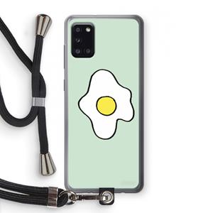 CaseCompany Spiegelei: Samsung Galaxy A31 Transparant Hoesje met koord