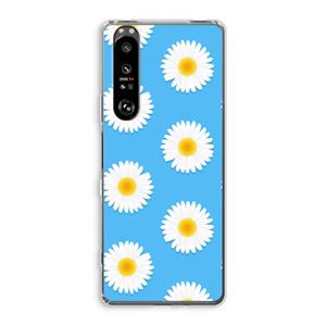 CaseCompany Margrietjes: Sony Xperia 1 III Transparant Hoesje