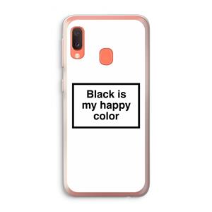 CaseCompany Black is my happy color: Samsung Galaxy A20e Transparant Hoesje