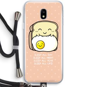 CaseCompany Sleep All Day: Samsung Galaxy J3 (2017) Transparant Hoesje met koord