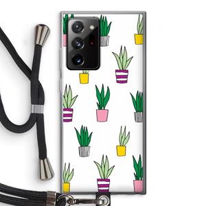 CaseCompany Sanseveria: Samsung Galaxy Note 20 Ultra / Note 20 Ultra 5G Transparant Hoesje met koord