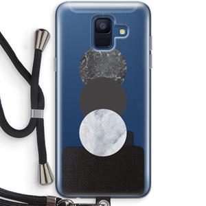 CaseCompany Marmeren cirkels: Samsung Galaxy A6 (2018) Transparant Hoesje met koord