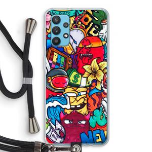 CaseCompany No Rules: Samsung Galaxy A32 4G Transparant Hoesje met koord
