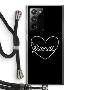 CaseCompany Friends heart black: Samsung Galaxy Note 20 Ultra / Note 20 Ultra 5G Transparant Hoesje met koord