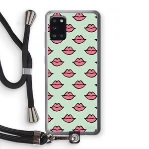 CaseCompany Lipjes: Samsung Galaxy A31 Transparant Hoesje met koord