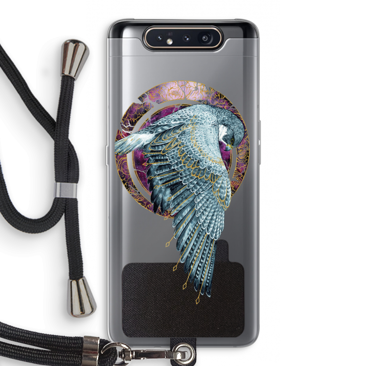 CaseCompany Golden Falcon: Samsung Galaxy A80 Transparant Hoesje met koord