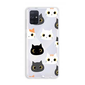 CaseCompany Katten: Galaxy A71 Transparant Hoesje