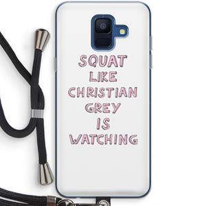CaseCompany Christian Grey: Samsung Galaxy A6 (2018) Transparant Hoesje met koord