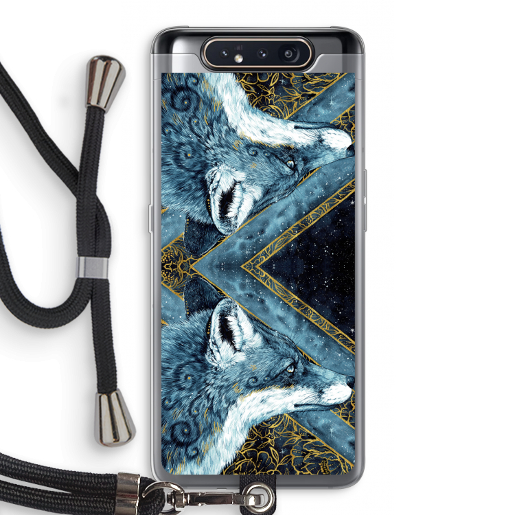 CaseCompany Golden Fox: Samsung Galaxy A80 Transparant Hoesje met koord