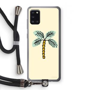 CaseCompany Palmboom: Samsung Galaxy A31 Transparant Hoesje met koord