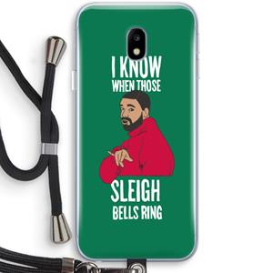 CaseCompany Sleigh Bells Ring: Samsung Galaxy J3 (2017) Transparant Hoesje met koord