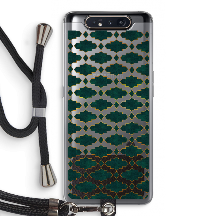 CaseCompany Moroccan tiles: Samsung Galaxy A80 Transparant Hoesje met koord