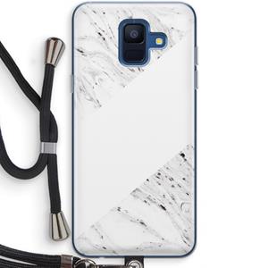 CaseCompany Biggest stripe: Samsung Galaxy A6 (2018) Transparant Hoesje met koord