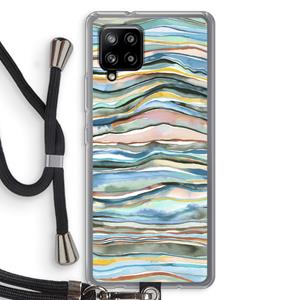 CaseCompany Watercolor Agate: Samsung Galaxy A42 5G Transparant Hoesje met koord