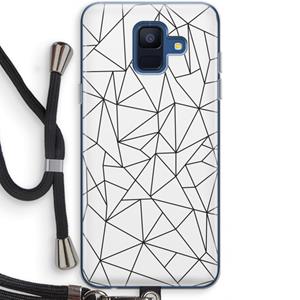 CaseCompany Geometrische lijnen zwart: Samsung Galaxy A6 (2018) Transparant Hoesje met koord
