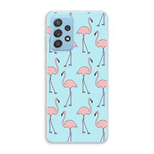 CaseCompany Anything Flamingoes: Samsung Galaxy A73 Transparant Hoesje