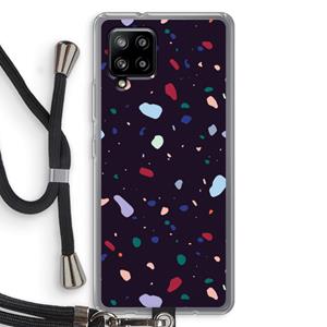 CaseCompany Dark Rounded Terrazzo: Samsung Galaxy A42 5G Transparant Hoesje met koord