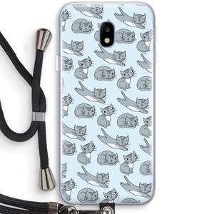 CaseCompany Poezen: Samsung Galaxy J3 (2017) Transparant Hoesje met koord
