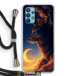 CaseCompany Night Guardian: Samsung Galaxy A32 4G Transparant Hoesje met koord