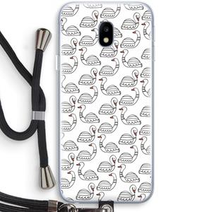 CaseCompany Zwanen: Samsung Galaxy J3 (2017) Transparant Hoesje met koord