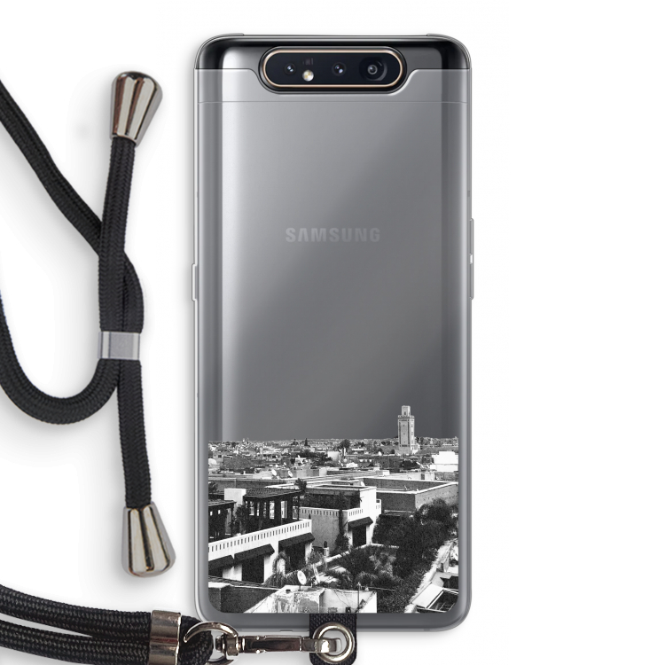 CaseCompany Marrakech Skyline : Samsung Galaxy A80 Transparant Hoesje met koord