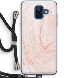 CaseCompany Peach bath: Samsung Galaxy A6 (2018) Transparant Hoesje met koord