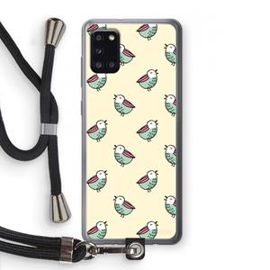 CaseCompany Vogeltjes: Samsung Galaxy A31 Transparant Hoesje met koord