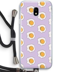 CaseCompany Bacon to my eggs #1: Samsung Galaxy J3 (2017) Transparant Hoesje met koord