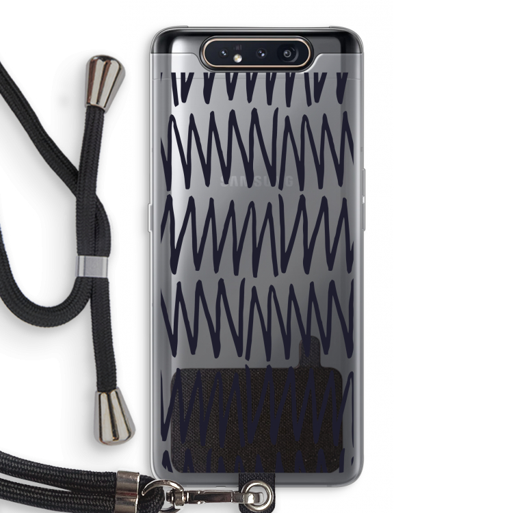 CaseCompany Marrakech Zigzag: Samsung Galaxy A80 Transparant Hoesje met koord
