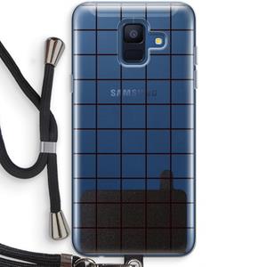 CaseCompany Rooster: Samsung Galaxy A6 (2018) Transparant Hoesje met koord