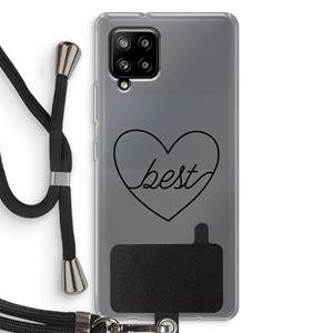 CaseCompany Best heart black: Samsung Galaxy A42 5G Transparant Hoesje met koord