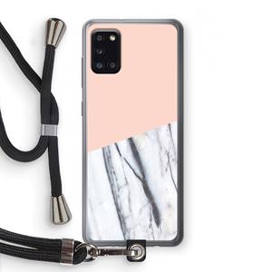 CaseCompany A touch of peach: Samsung Galaxy A31 Transparant Hoesje met koord