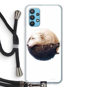 CaseCompany Yin Yang Wolves: Samsung Galaxy A32 4G Transparant Hoesje met koord