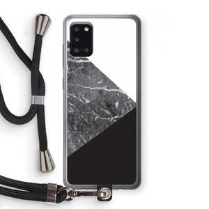 CaseCompany Combinatie marmer: Samsung Galaxy A31 Transparant Hoesje met koord